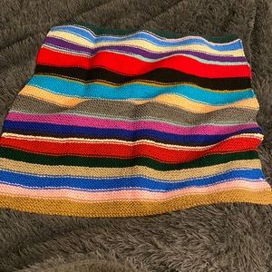 Striped Knit Afghan